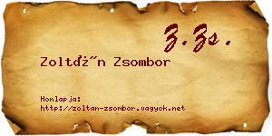Zoltán Zsombor névjegykártya